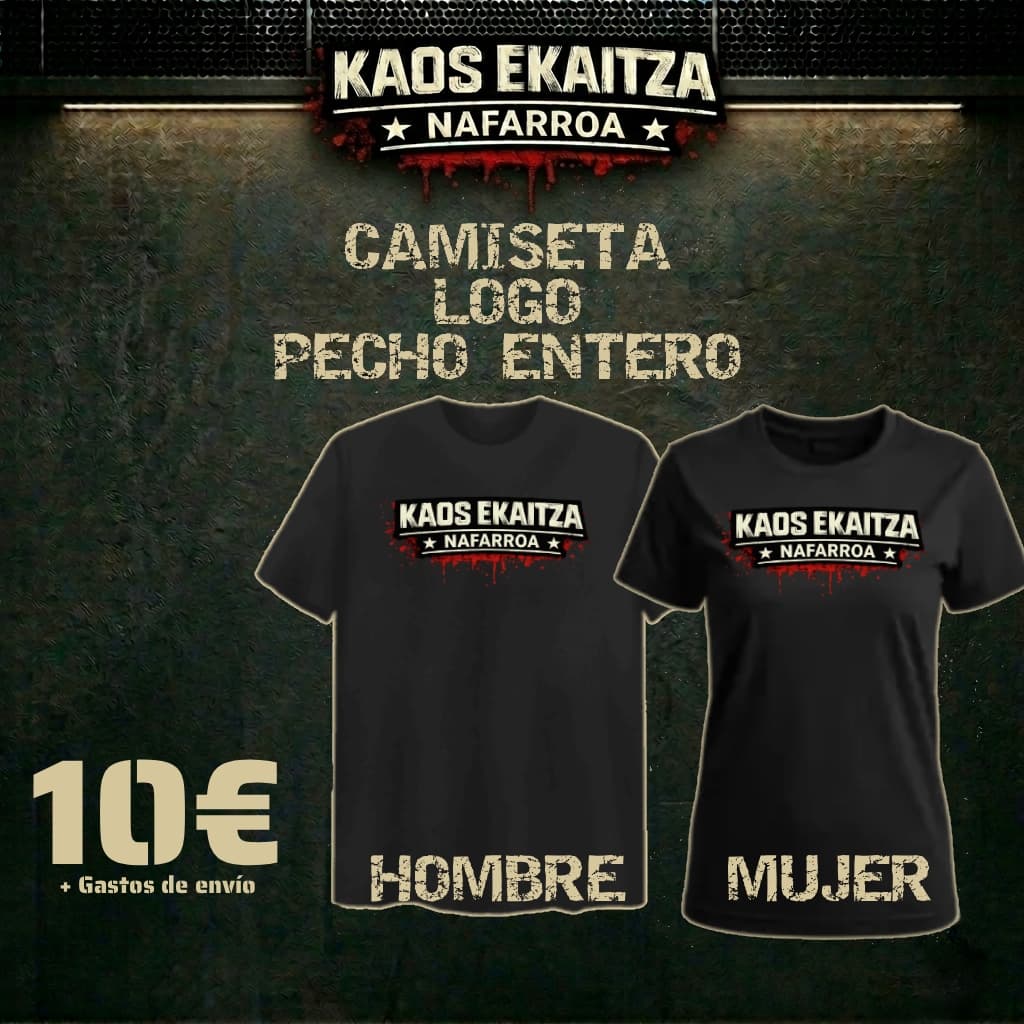 Gizonarentzako beltza kamiseta «Kaos Ekaitza» V02