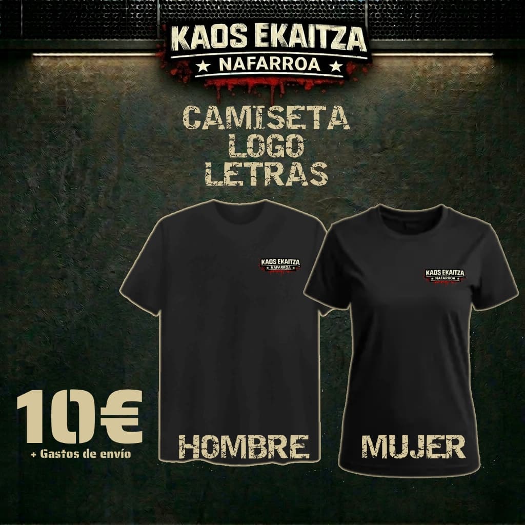 Emakumearentzako beltza kamiseta «Kaos Ekaitza»